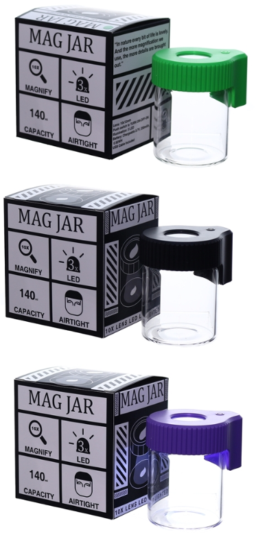 Stash Jar Hermético con Lupa y Luz LED Smokerolla