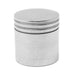 Cylindrical metal container with ridged lid, perfect for the best weed grinders