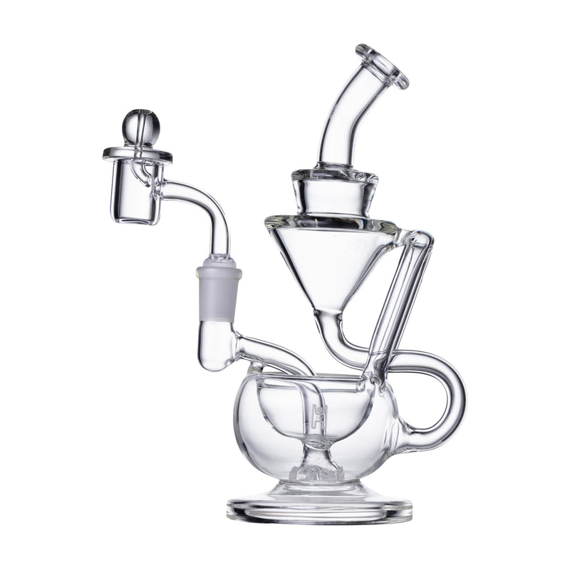Dab Rig Recycler Compacto de 8" en Vidrio con Banger