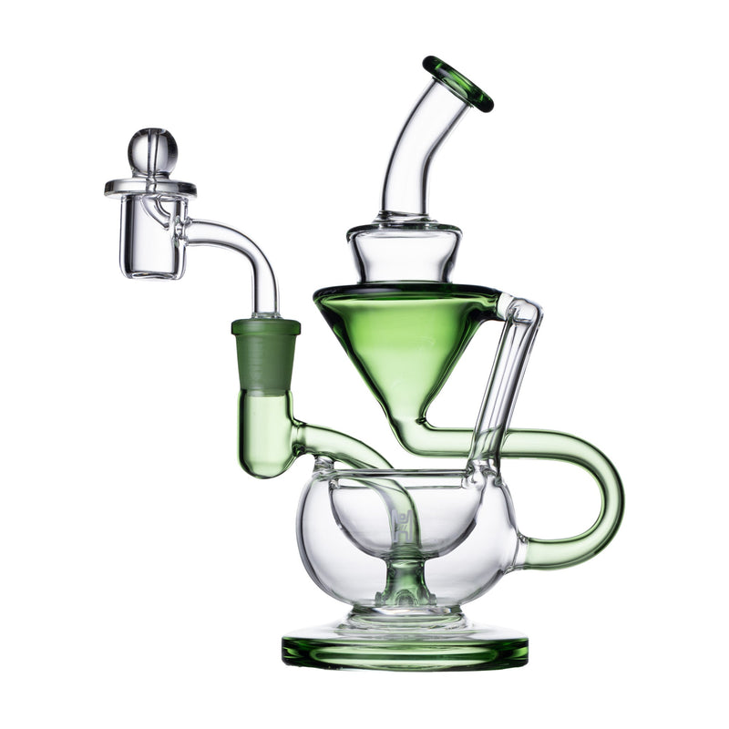 Dab Rig Recycler Compacto de 8" en Vidrio con Banger