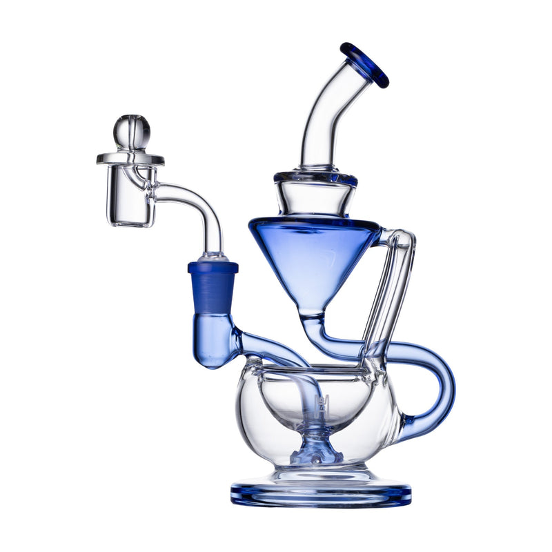 Dab Rig Recycler Compacto de 8" en Vidrio con Banger
