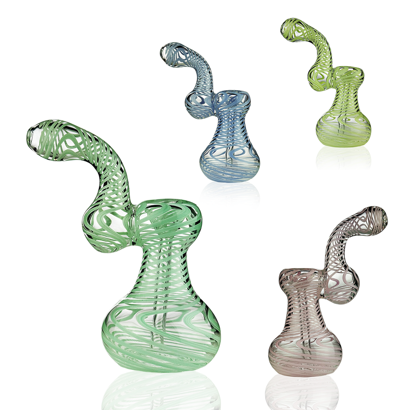 Bubbler Slime Line 7" en Vidrio con Acentos de Color
