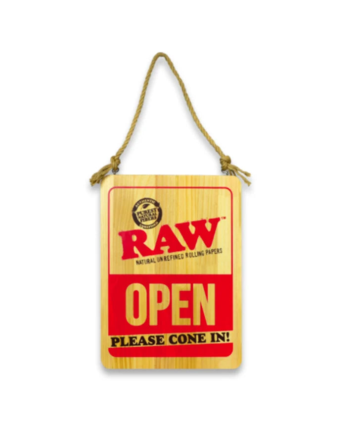 RAW Letrero de Madera Open/Closed