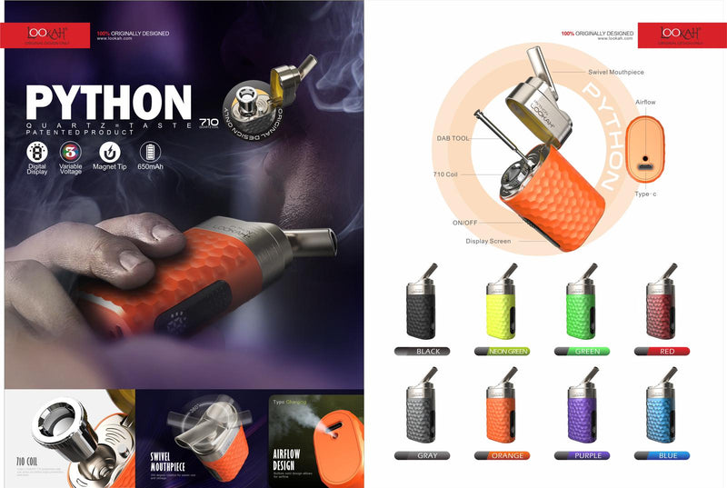Vaporizador de Cera Lookah Python Kit 650mAh USB-C