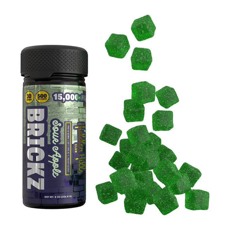 Brickz Sour Apple | Heady Blend | 15000mg Edibles