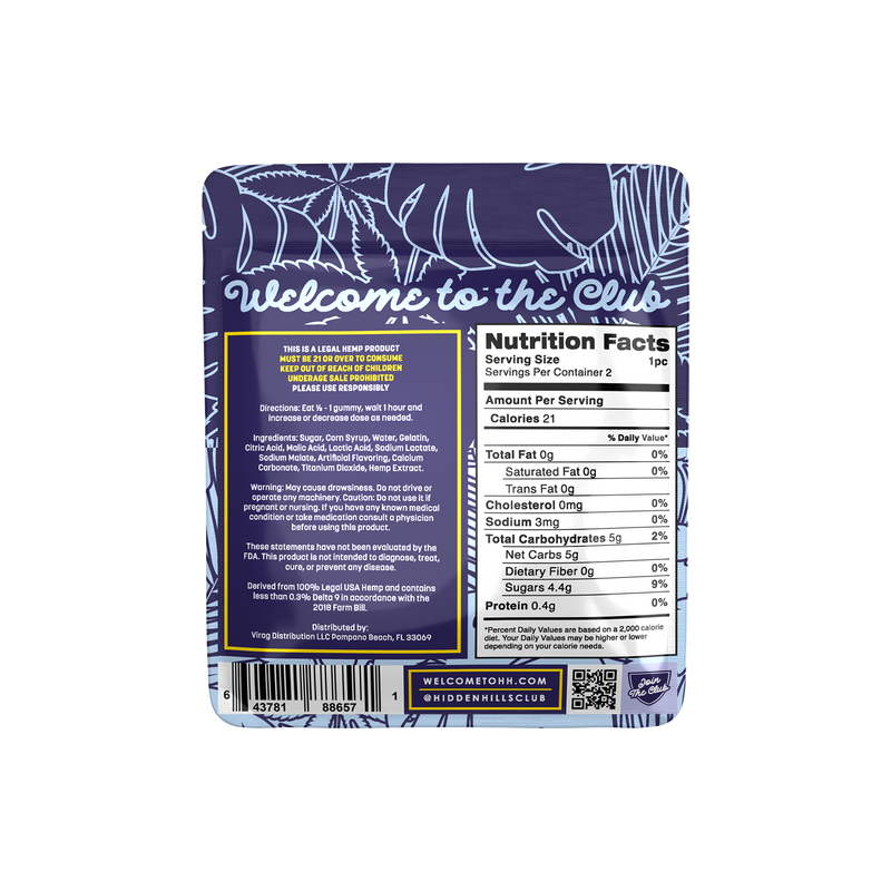 Sour Blue Razz | Heady Blend | 1000mg Edibles