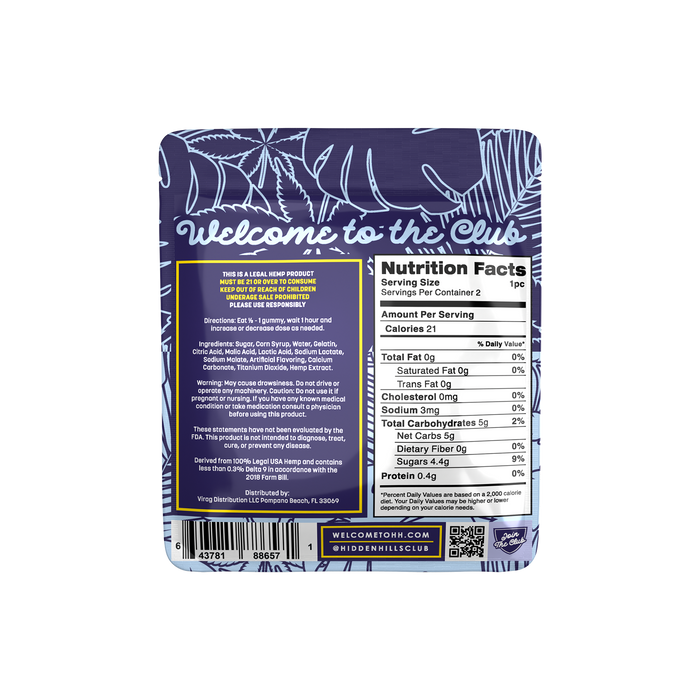 Sour Blue Razz | Heady Blend | 1000mg Edibles