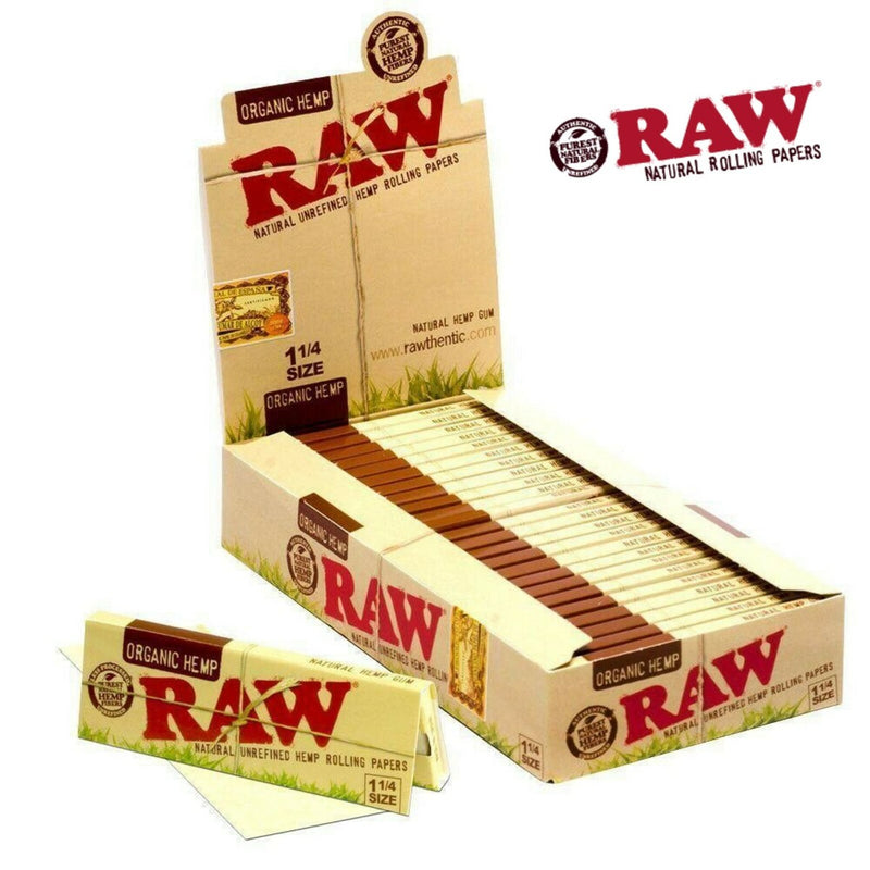 RAW Organic Hemp 1 1/4" (50 hojas × 24 paq/display)