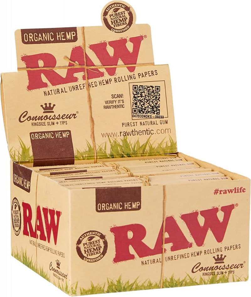 RAW Organic Connoisseur King Size Slim c/ Tips (24 paq/display)