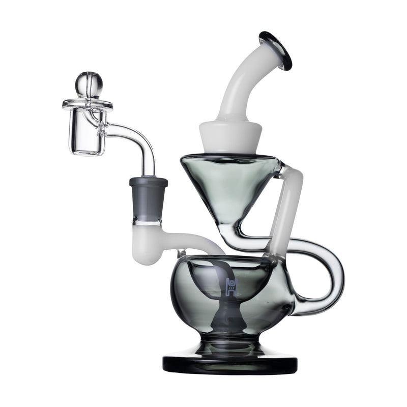 Dab Rig Recycler Compacto de 8" en Vidrio con Banger