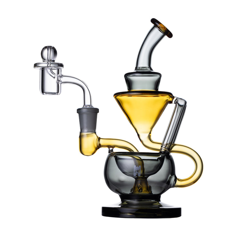 Dab Rig Recycler Compacto de 8" en Vidrio con Banger