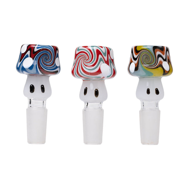 Bowls de Vidrio Diamond Cut 14mm Macho (Set x3)
