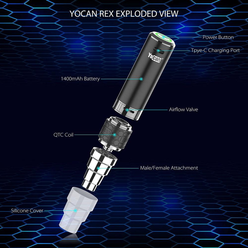 Enail Portátil Yocan Rex para Concentrados 1-Click