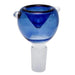 Blue Male Glass Bowl With Clear Stem; Fits 10mm, 14mm, 18mm Female Water Pipes