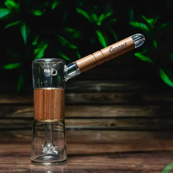 Bubbler Connect en Madera Natural y Vidrio Soplado