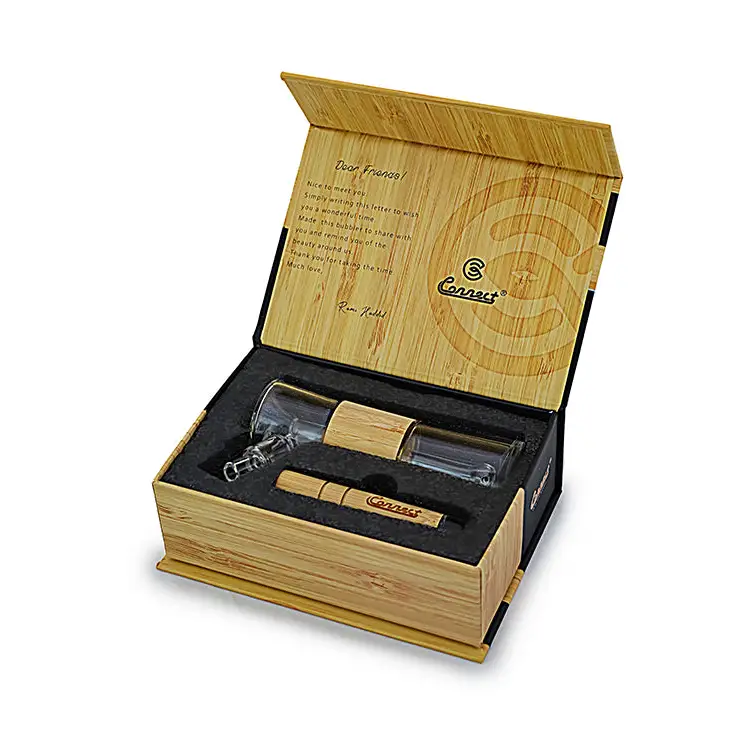 Bubbler Connect en Madera Natural y Vidrio Soplado