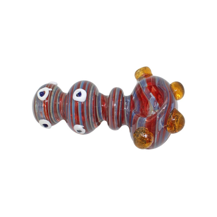 Vibrant continuous stripe pipe with deep bowl, perfect travel piece
