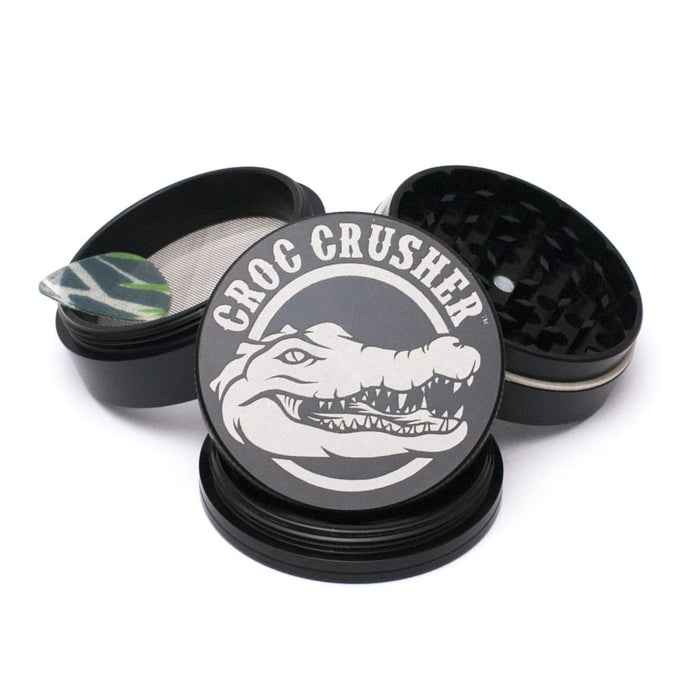 Croc Crusher Herbal Grinder With Diamond Teeth And Teflon Glide Ring Featuring Crocodile Logo