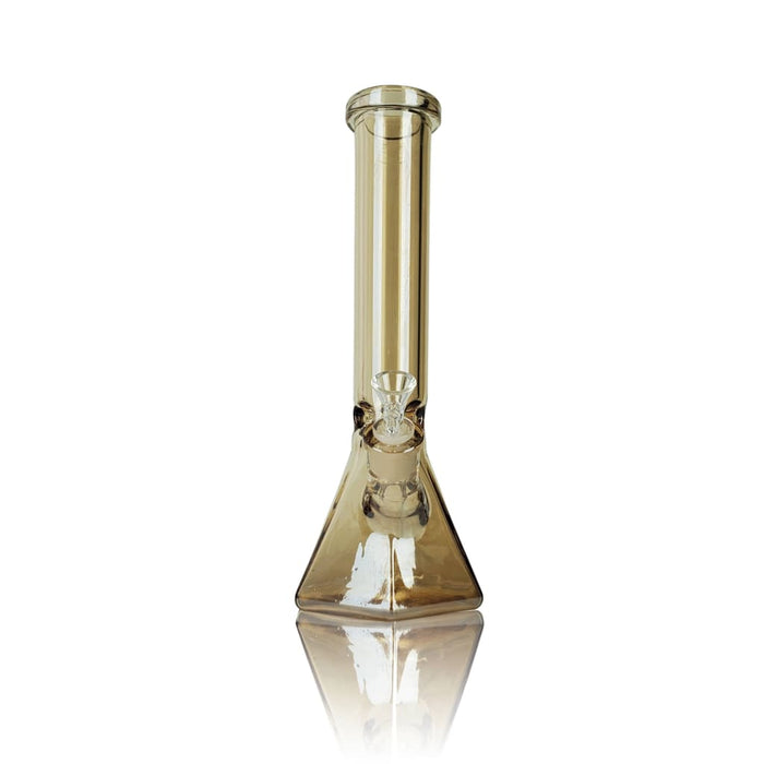 Sophisticated Diamond Base Beaker Water Pipe with Conical Glass Design and Straight Neck