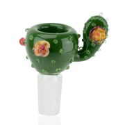 Empire Glassworks handcrafted cactus 14mm bowl with green glass spines and flowers