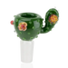 Empire Glassworks handcrafted cactus 14mm bowl with green glass spines and flowers