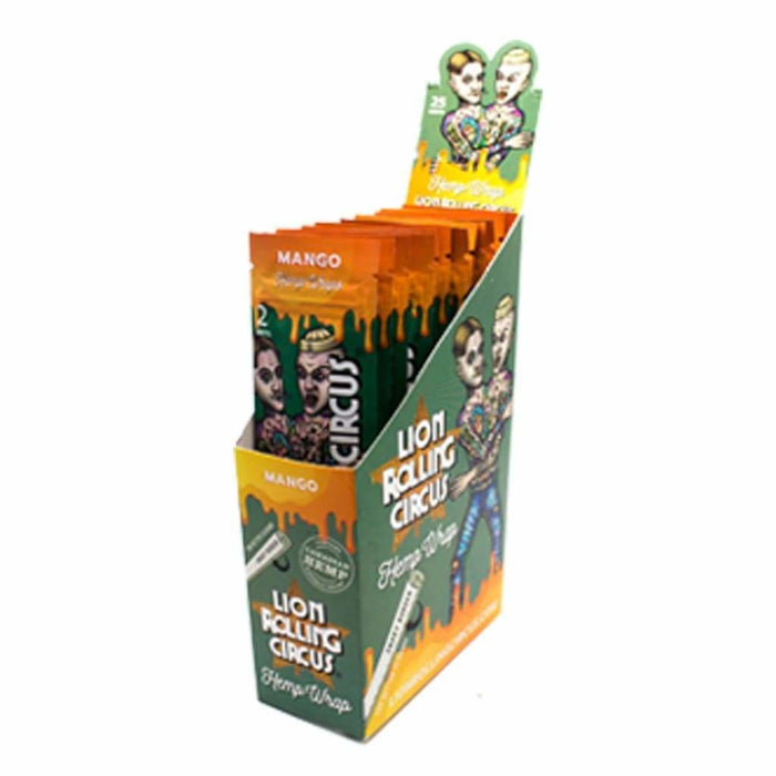 Lion Rolling Circus Mango Hemp Wraps In Display Box – Natural & Additive-free