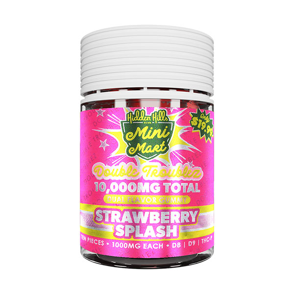 MINI MART DOUBLE TROUBLEZ - 10CT - STRAWBERRY SPLASH - 10000MG