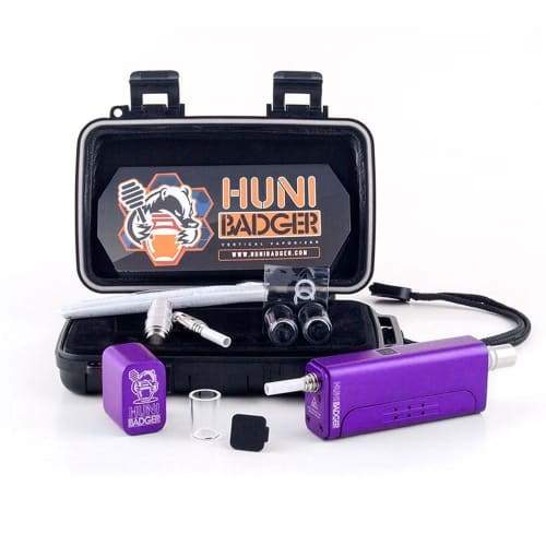 Portable Huni-badger Nectar Collector Kit In Black Case With Magnetic Cap And Water Filtration