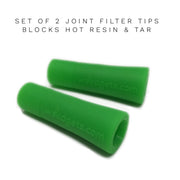 Two green joint filter tips for Small Filter Weed Pipe Adapter with Roach Clip Function