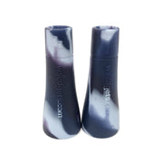 Two marbled black and white bottles of Small Filter Weed Pipe Adapter with Roach Clip Function