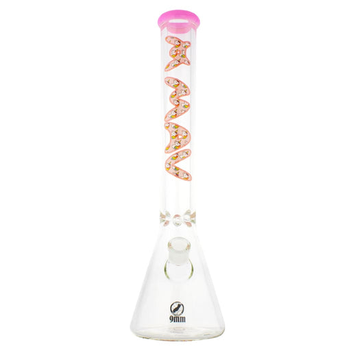 Glass pink unicorn bong with spiral percolator, includes downstem & bowl - Mav Glass