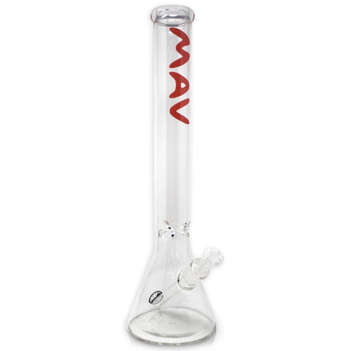 Glass B18 Beaker Toobs With Red Mav Logo On The Tube For Top Shelf Appeal