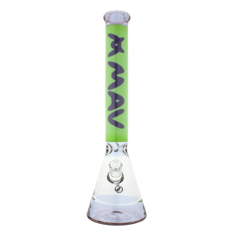 Mav Glass B18fc2t Beaker Worked Glass with green tube and clear base for smooth hits