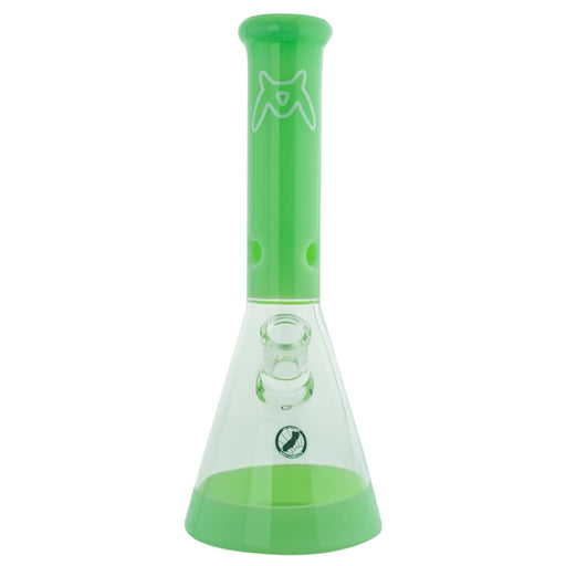 Mav Glass B44 - Green & clear bong with color 44mm mouth piece and stylized logo