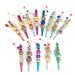 Colorful ornate beaded wands arranged in rows; elegant bling joint holder for dry herbs