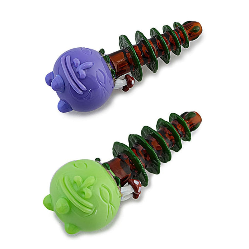 Pipa Novedosa Hongo y Pino en Vidrio de Colores