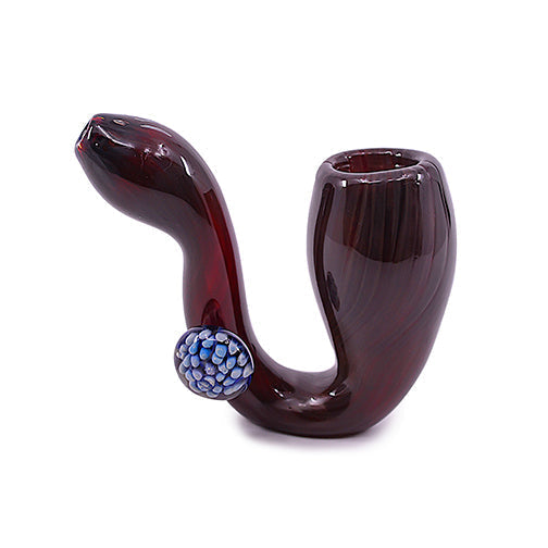 Pipa Sherlock de Vidrio con Marble 4" - Pipa de Mano