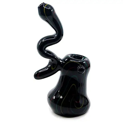 Bubbler Rasta Swirl 6" en Vidrio Azul con Espiral