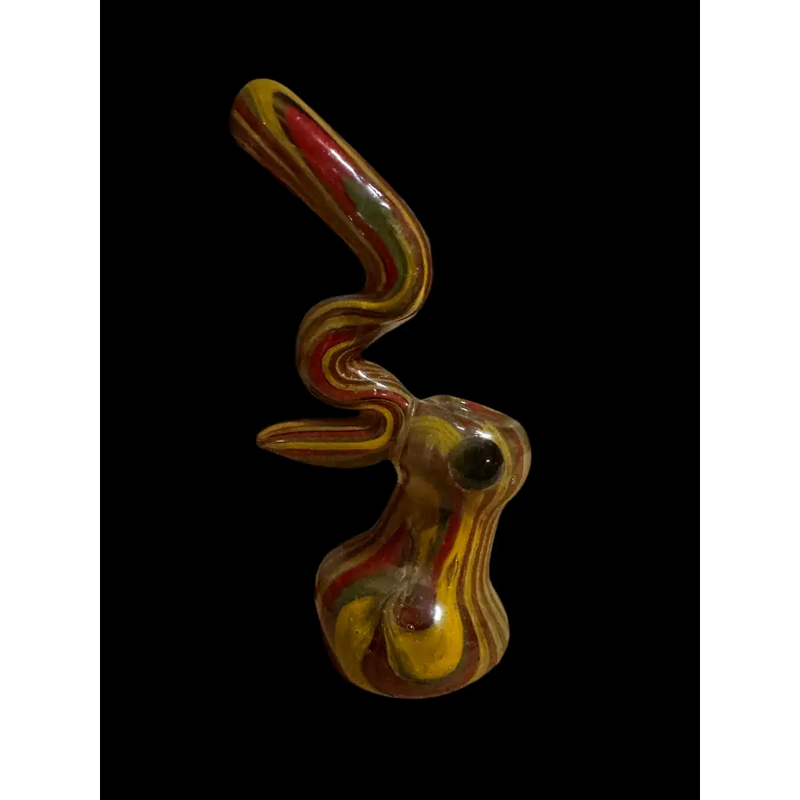 Bubbler Rasta Swirl 6" en Vidrio Azul con Espiral