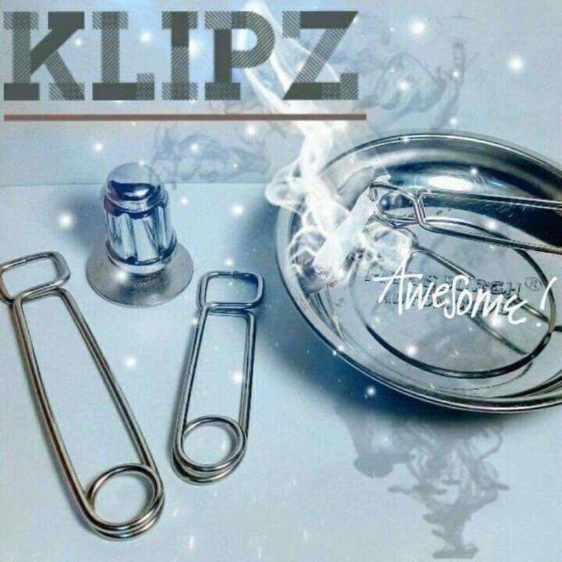 Stainless steel roach clips for doobies with clips, container, and vapor