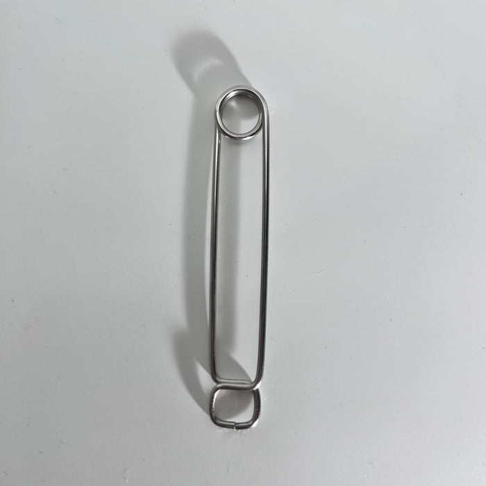 Stainless steel roach clip with silver safety pin shadow