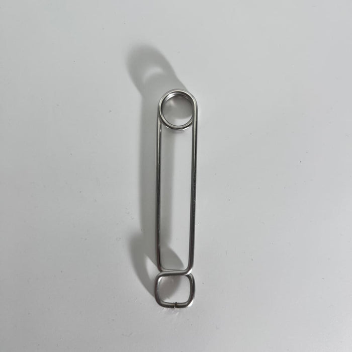Stainless steel roach clip with elongated metal safety pin design