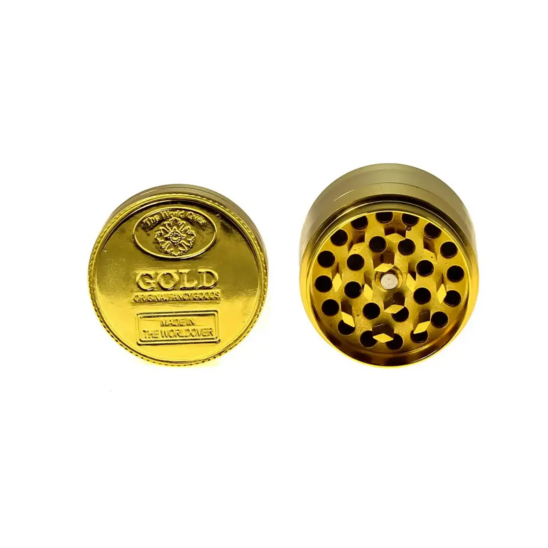 Grinder Moneda de Oro 50 mm 4 Piezas