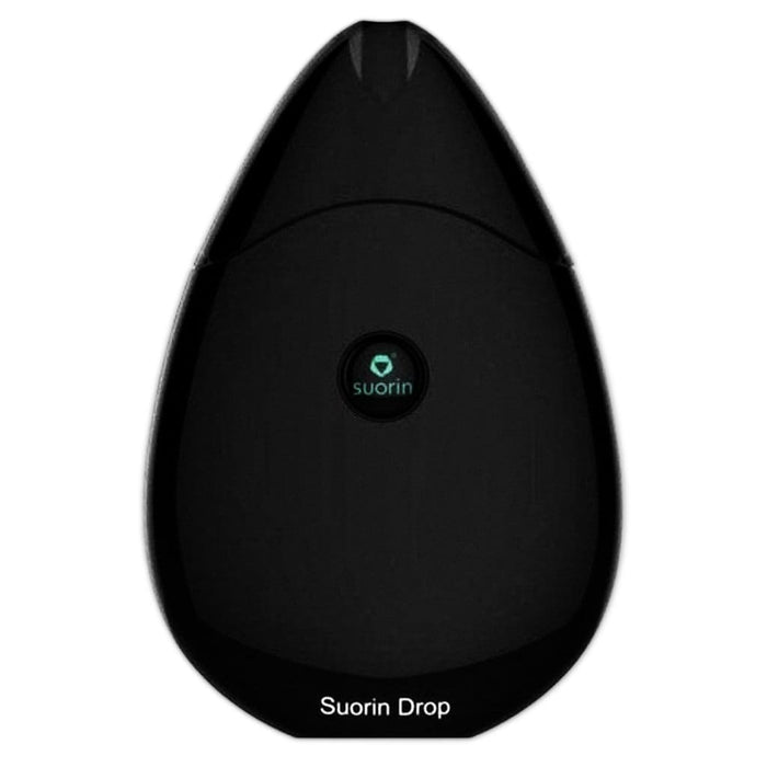 Black teardrop-shaped vaping device, Suorin Drop Vape water-drop shaped pod system
