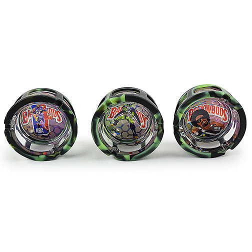 Cenicero de Vidrio Holográfico con Silicona (Set 6)