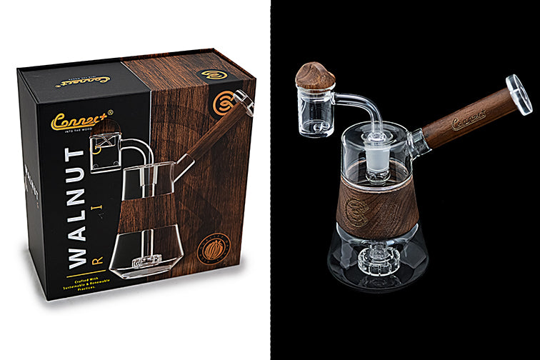 Connect Dab Rig en Vidrio Soplado y Madera Natural