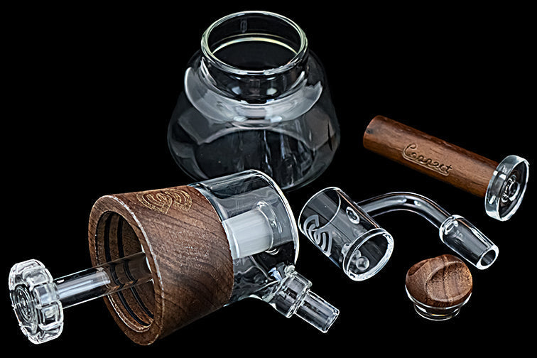 Connect Dab Rig en Vidrio Soplado y Madera Natural