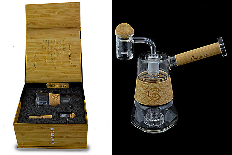 Connect Dab Rig en Vidrio Soplado y Madera Natural