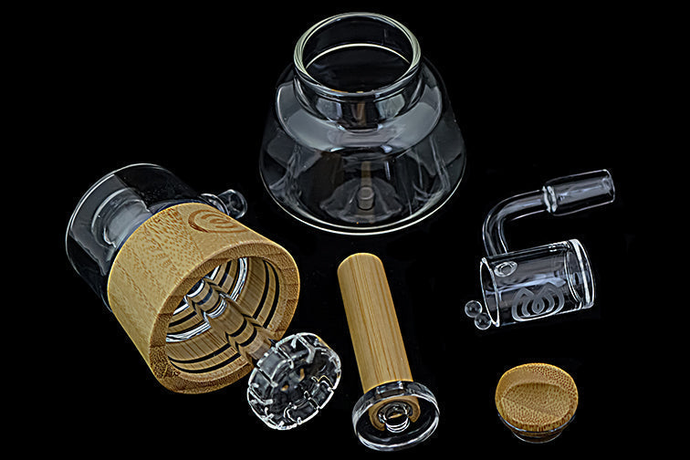 Connect Dab Rig en Vidrio Soplado y Madera Natural