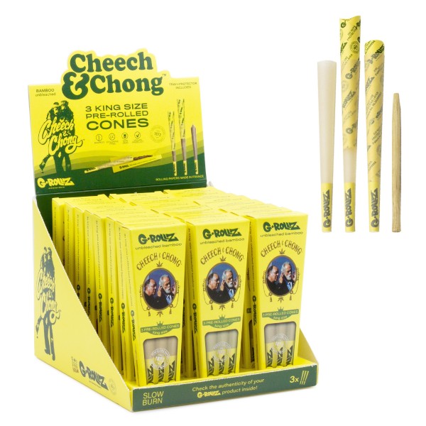 G-ROLLZ | Cheech & Chong(TM) - 3 KS Cones In Each Pack and 24 Packs In Display